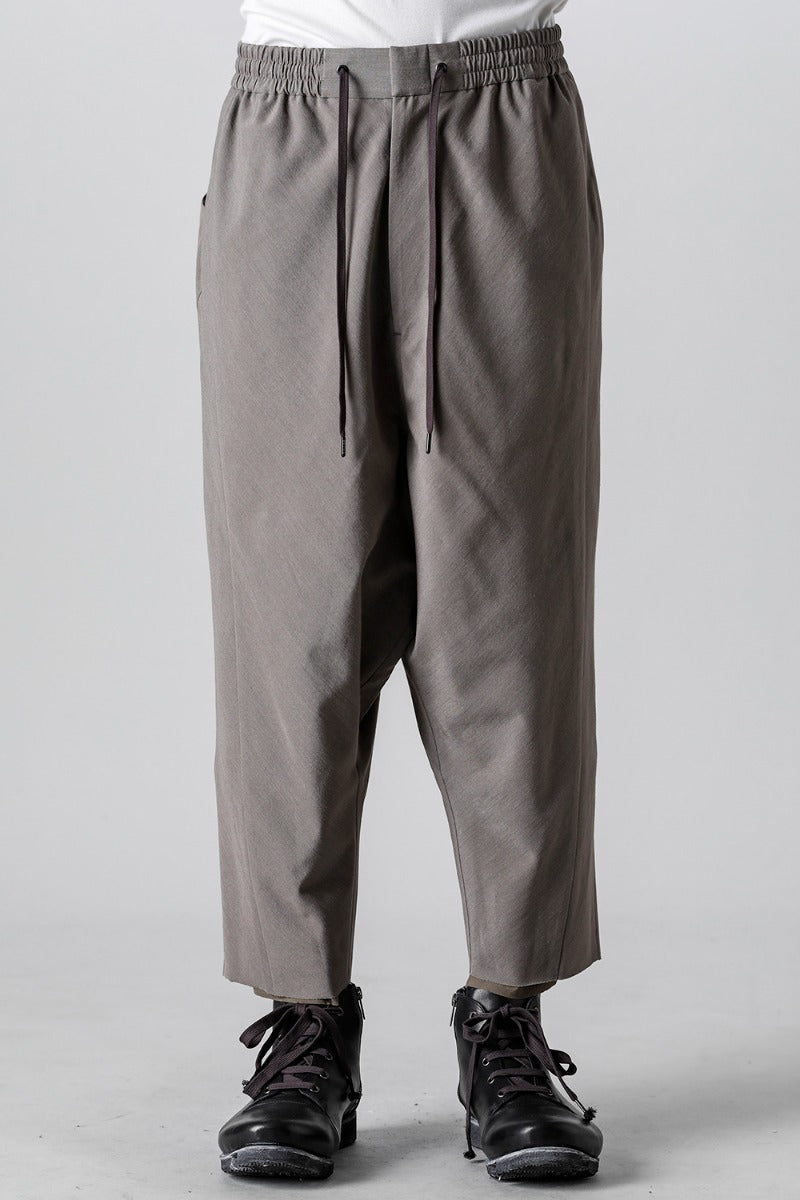 Dropcrotch cropped pants Cotton/silk /viscose Mud Gray