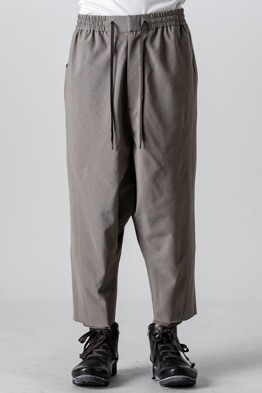 Dropcrotch cropped pants Cotton/silk /viscose Mud Gray