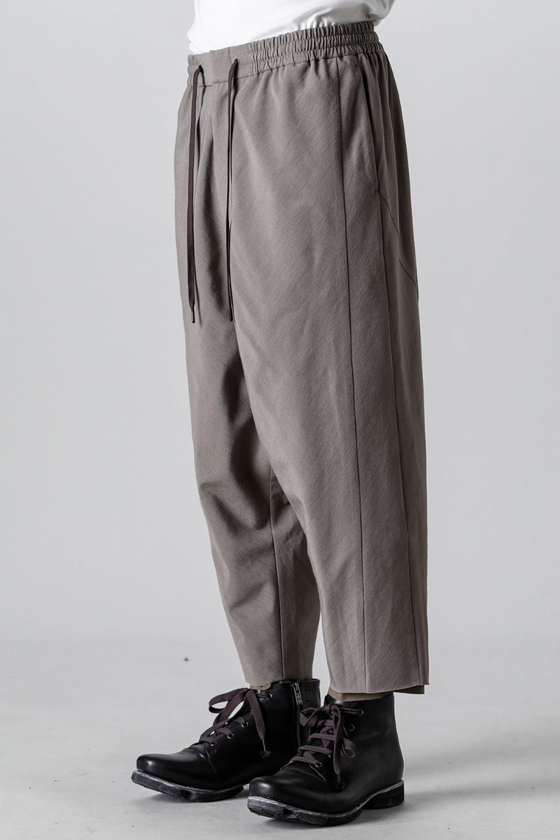 Dropcrotch cropped pants Cotton/silk /viscose Mud Gray