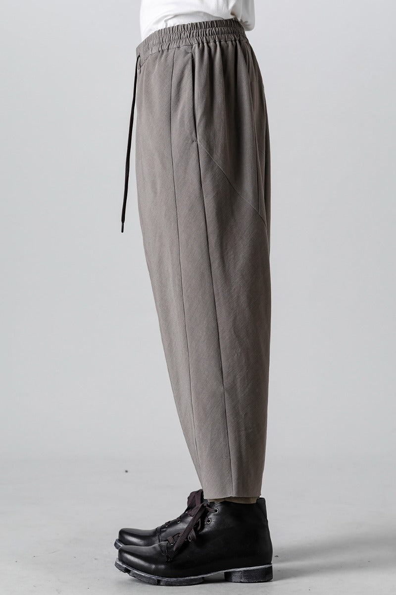 Dropcrotch cropped pants Cotton/silk /viscose Mud Gray
