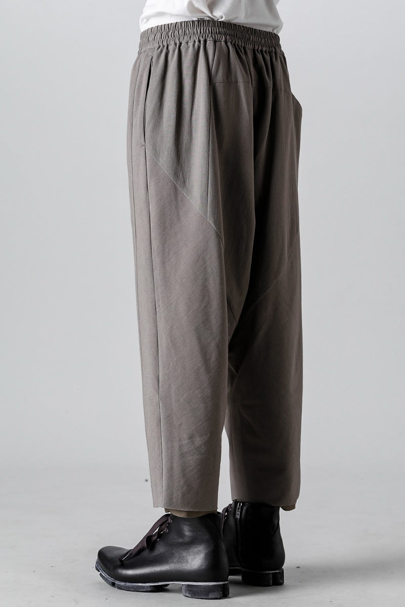 Dropcrotch cropped pants Cotton/silk /viscose Mud Gray