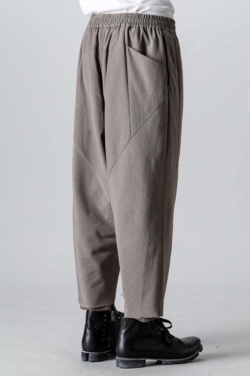 Dropcrotch cropped pants Cotton/silk /viscose Mud Gray