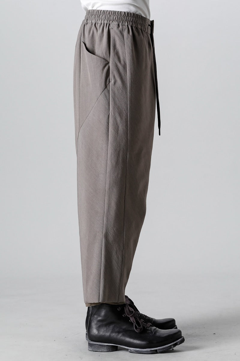 Dropcrotch cropped pants Cotton/silk /viscose Mud Gray