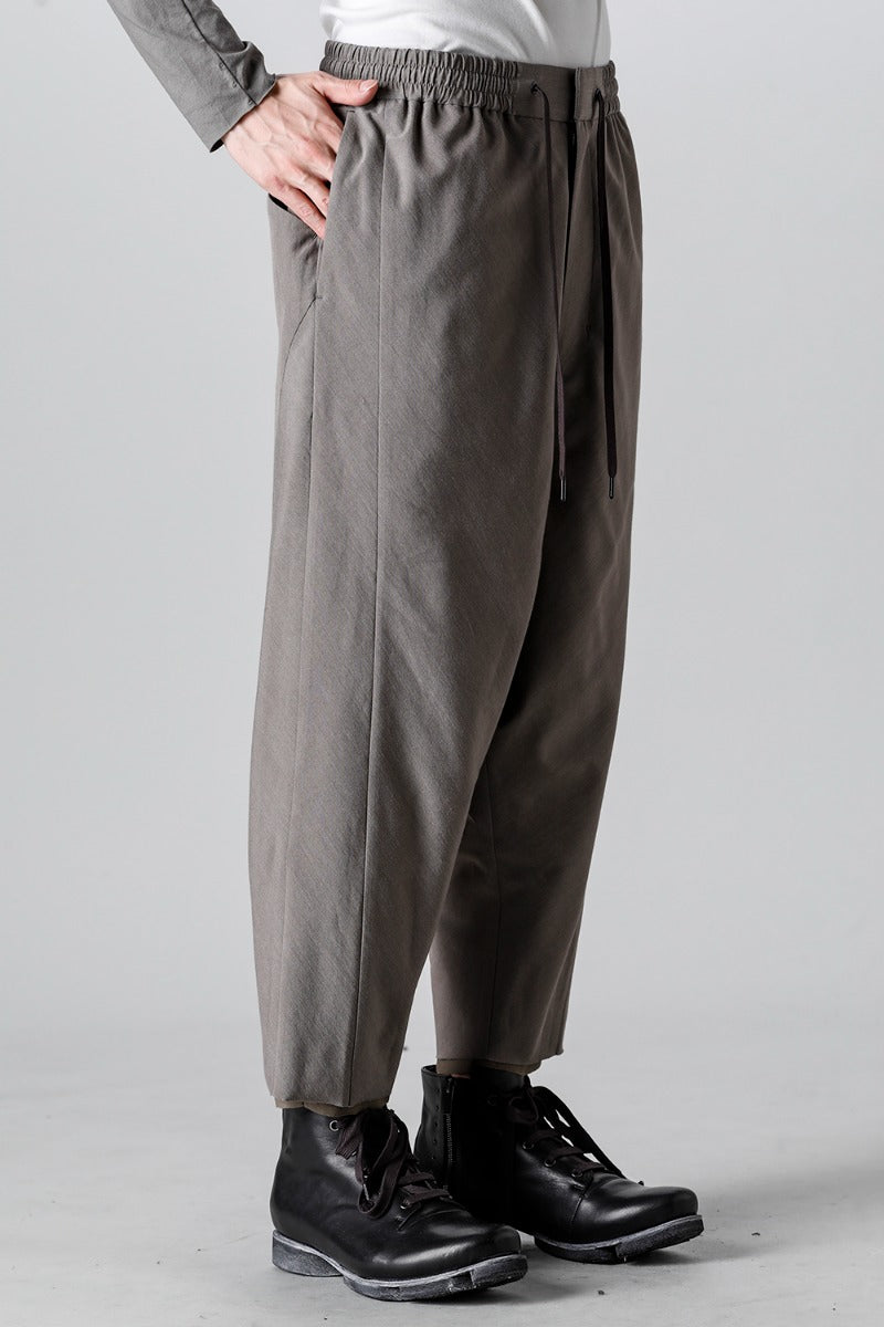 Dropcrotch cropped pants Cotton/silk /viscose Mud Gray