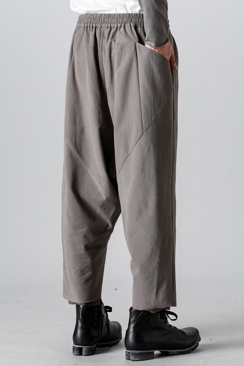 Dropcrotch cropped pants Cotton/silk /viscose Mud Gray