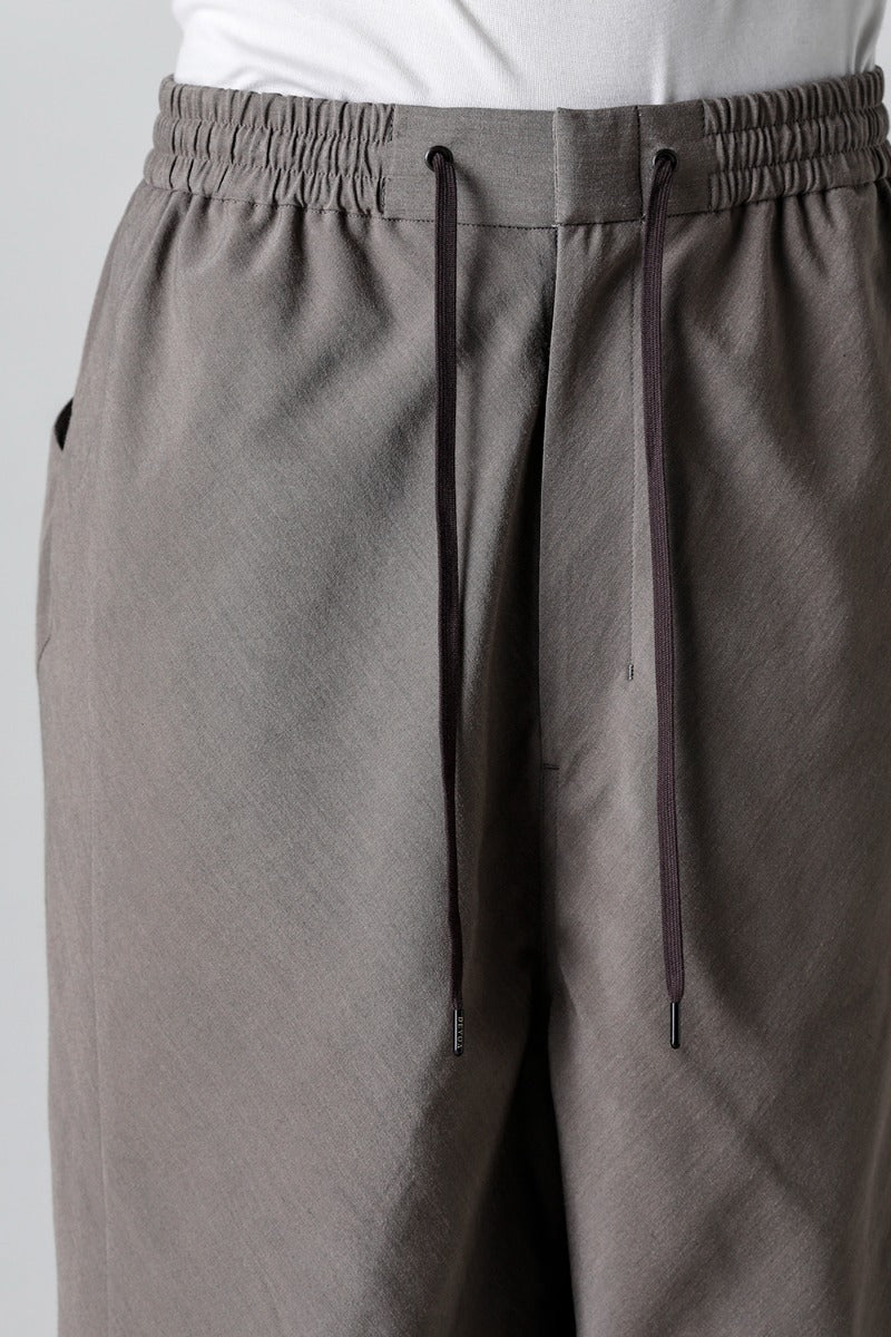 Dropcrotch cropped pants Cotton/silk /viscose Mud Gray