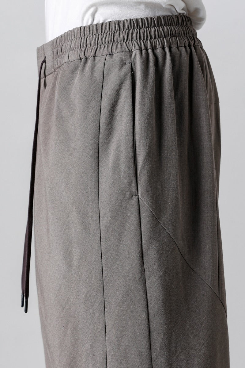 Dropcrotch cropped pants Cotton/silk /viscose Mud Gray