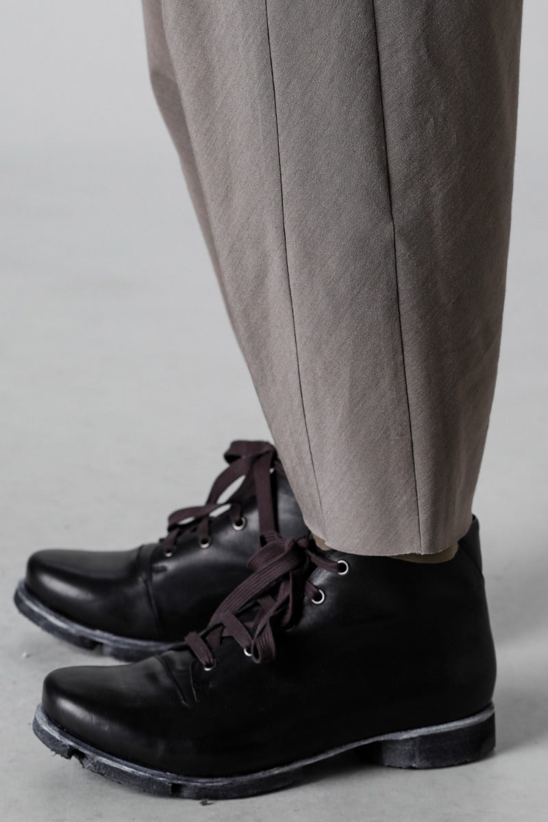 Dropcrotch cropped pants Cotton/silk /viscose Mud Gray