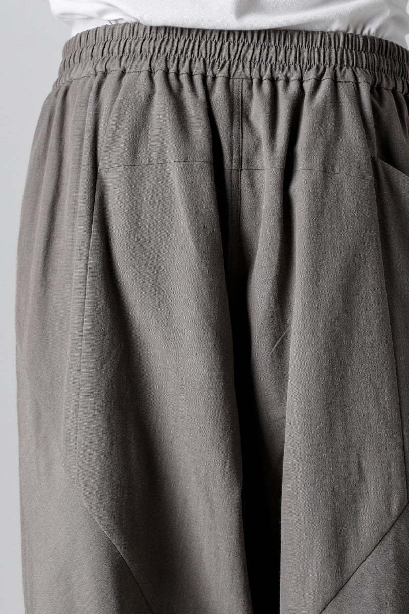 Dropcrotch cropped pants Cotton/silk /viscose Mud Gray