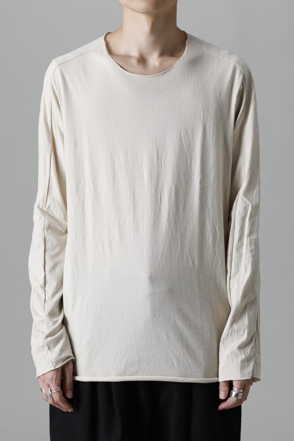 ライト ウェイト コットン ジャージー ロングスリーブ カットソー ベージュ