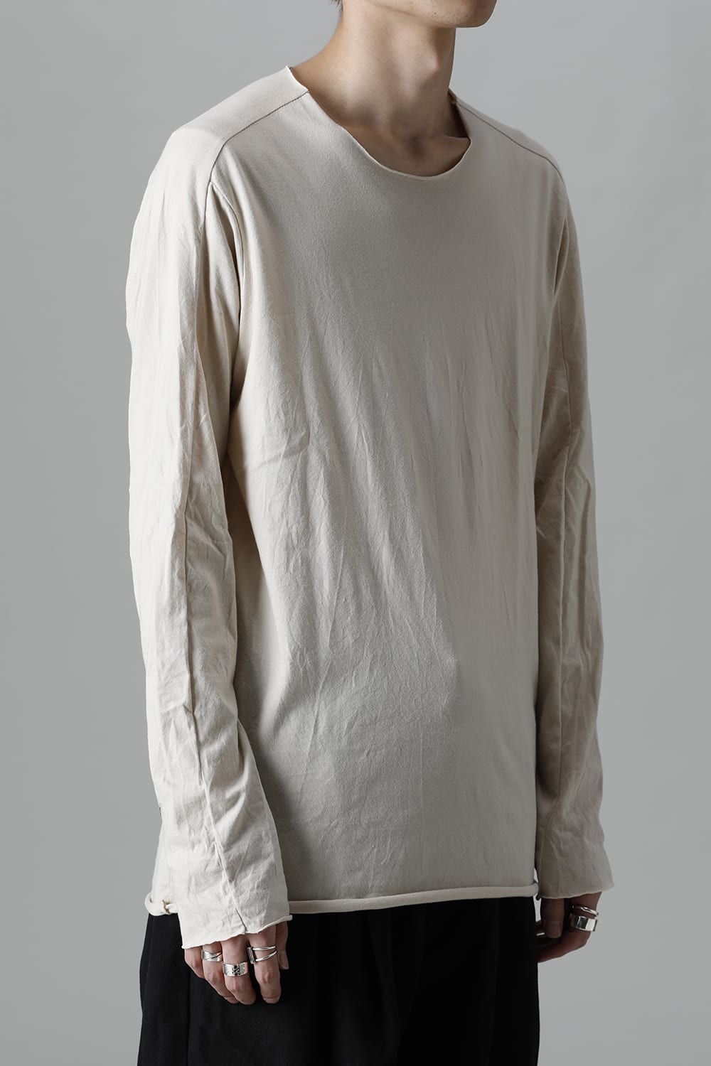 ライト ウェイト コットン ジャージー ロングスリーブ カットソー ベージュ