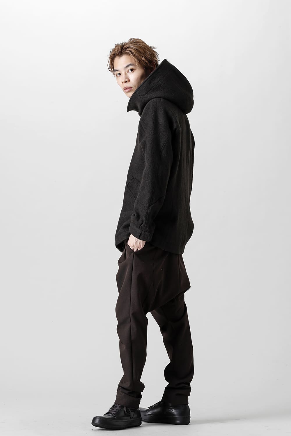 Hooded jacket Wool Herringbone