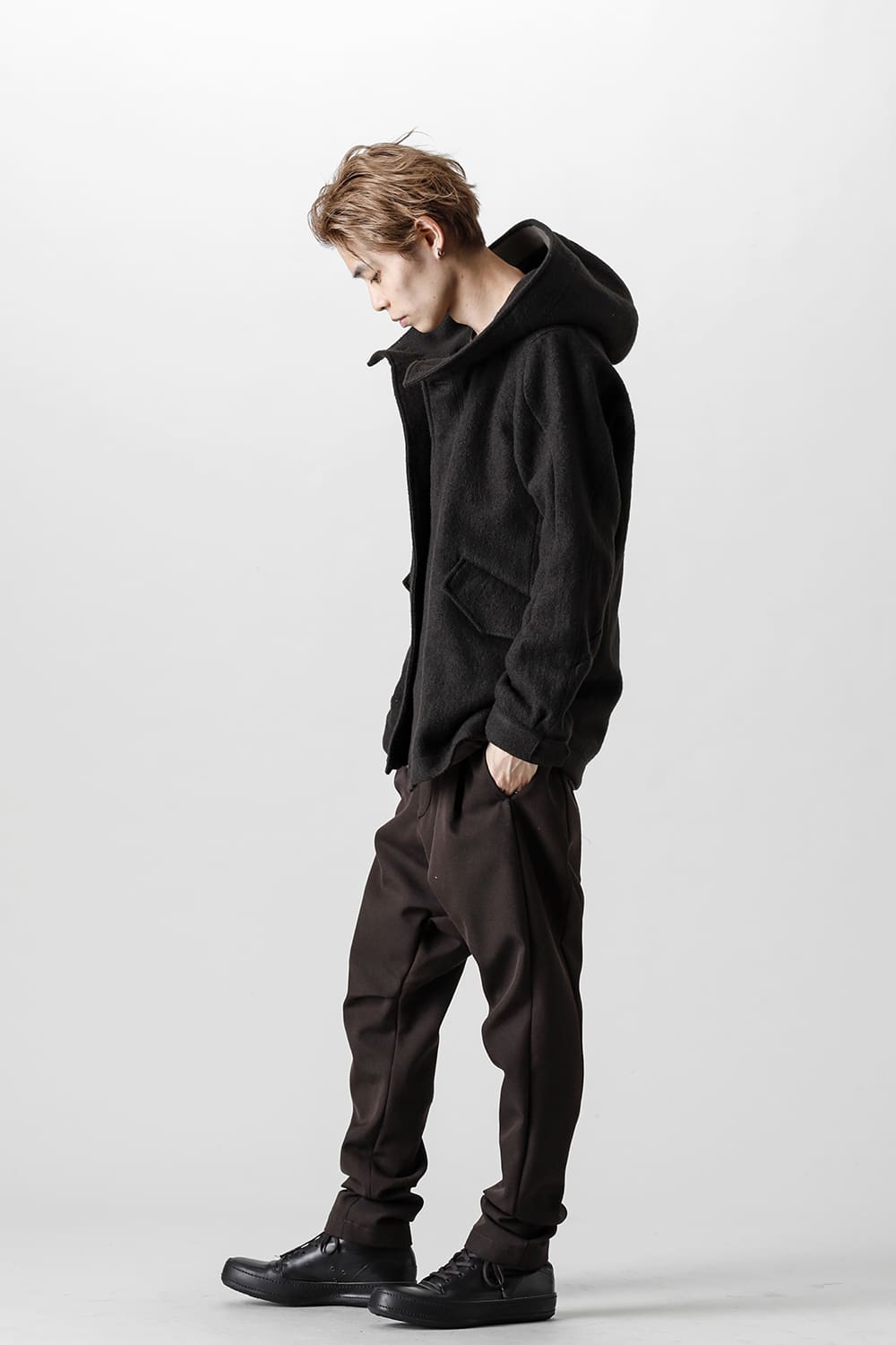 Hooded jacket Wool Herringbone