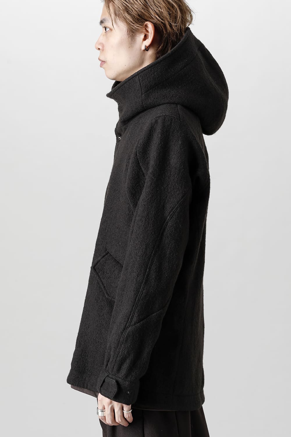 Hooded jacket Wool Herringbone