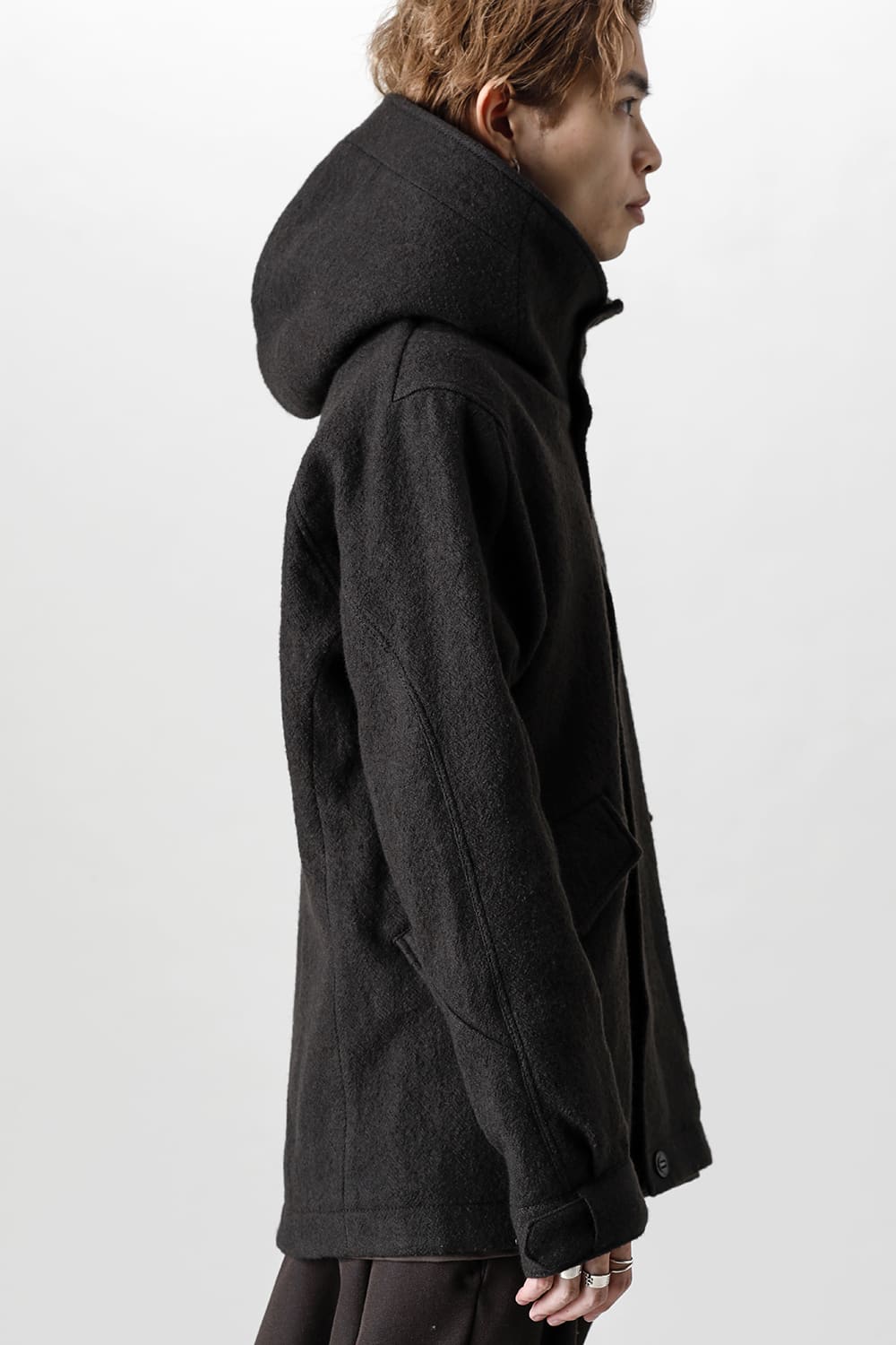 Hooded jacket Wool Herringbone