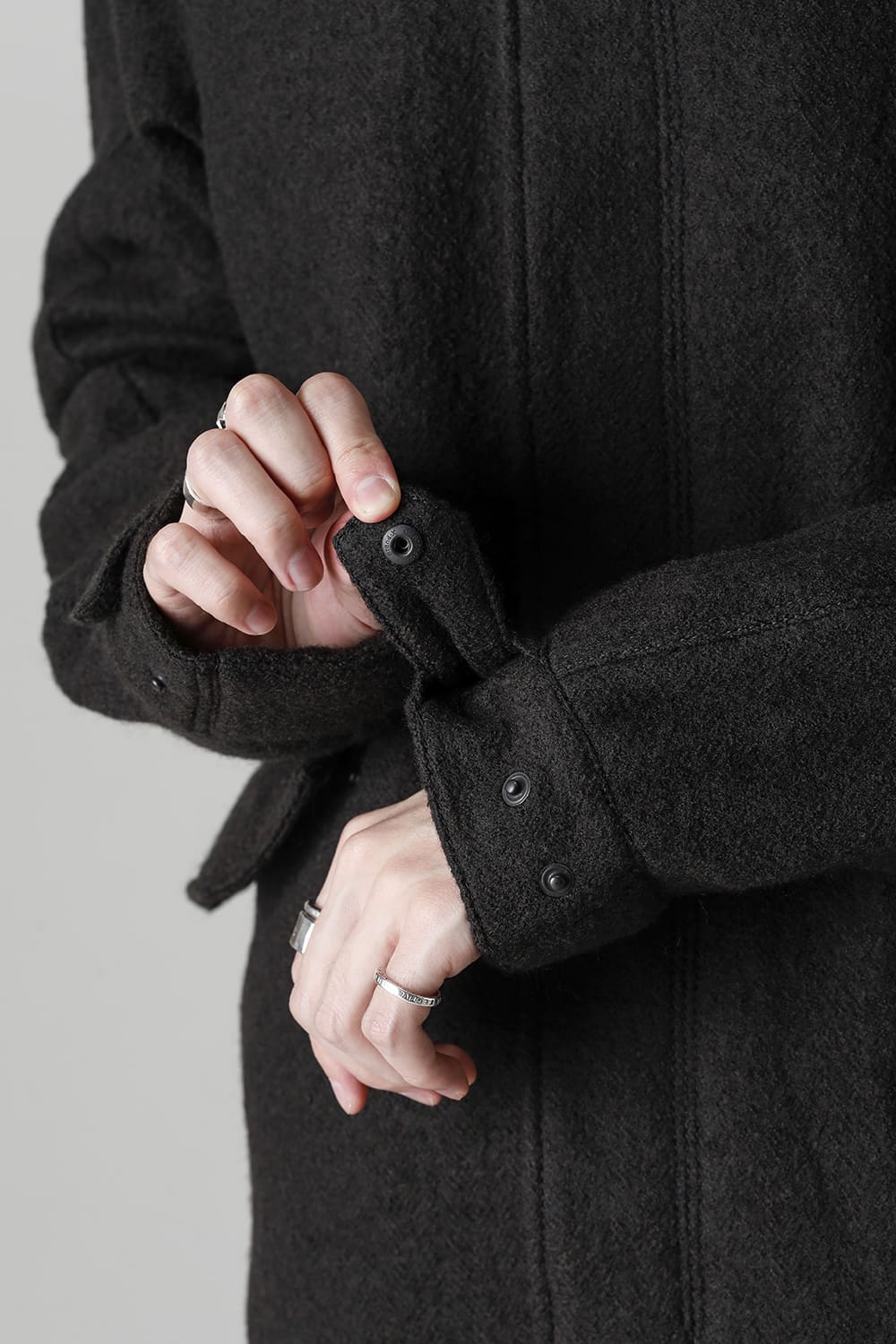 Hooded jacket Wool Herringbone
