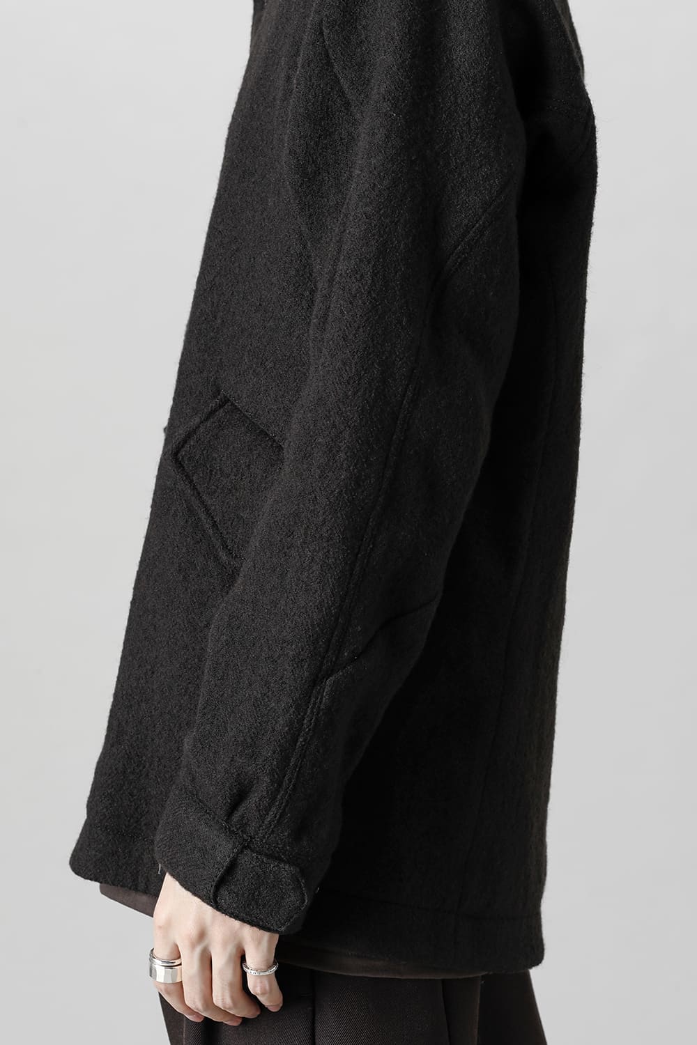 Hooded jacket Wool Herringbone