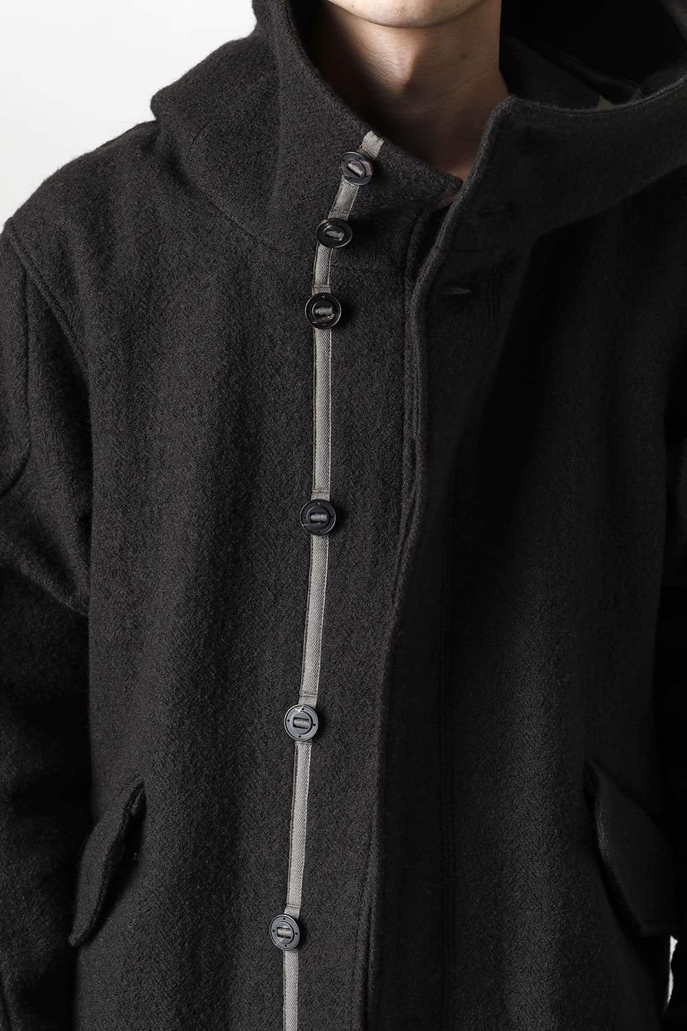 Hooded jacket Wool Herringbone