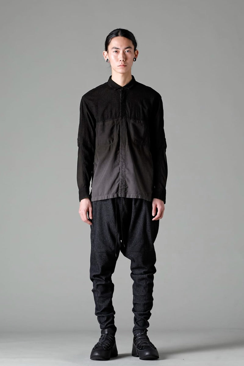 Stripe Knit Drop-Clotch Pants Black