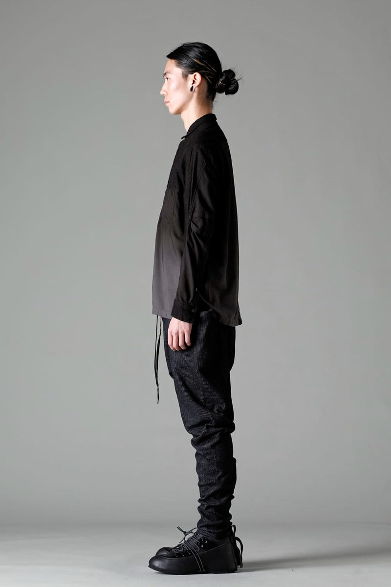 Stripe Knit Drop-Clotch Pants Black