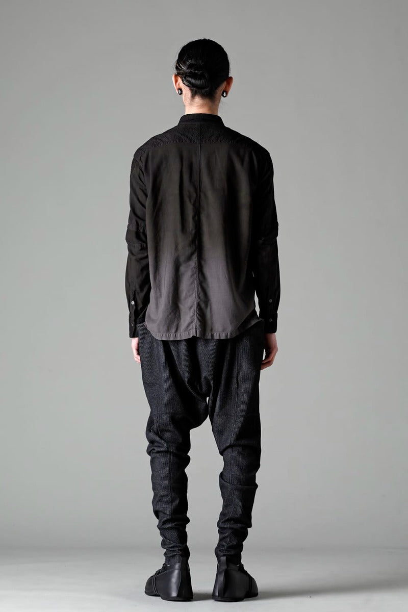 Stripe Knit Drop-Clotch Pants Black