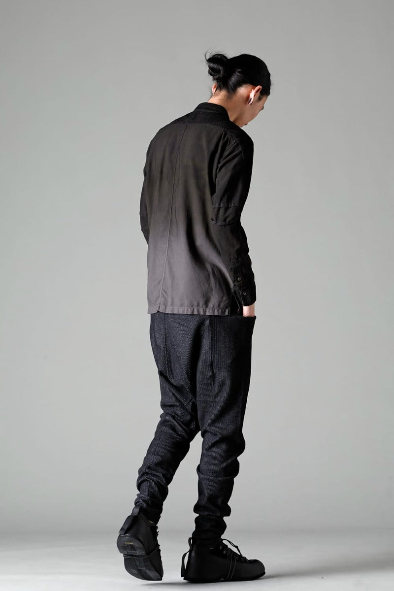 Stripe Knit Drop-Clotch Pants Black