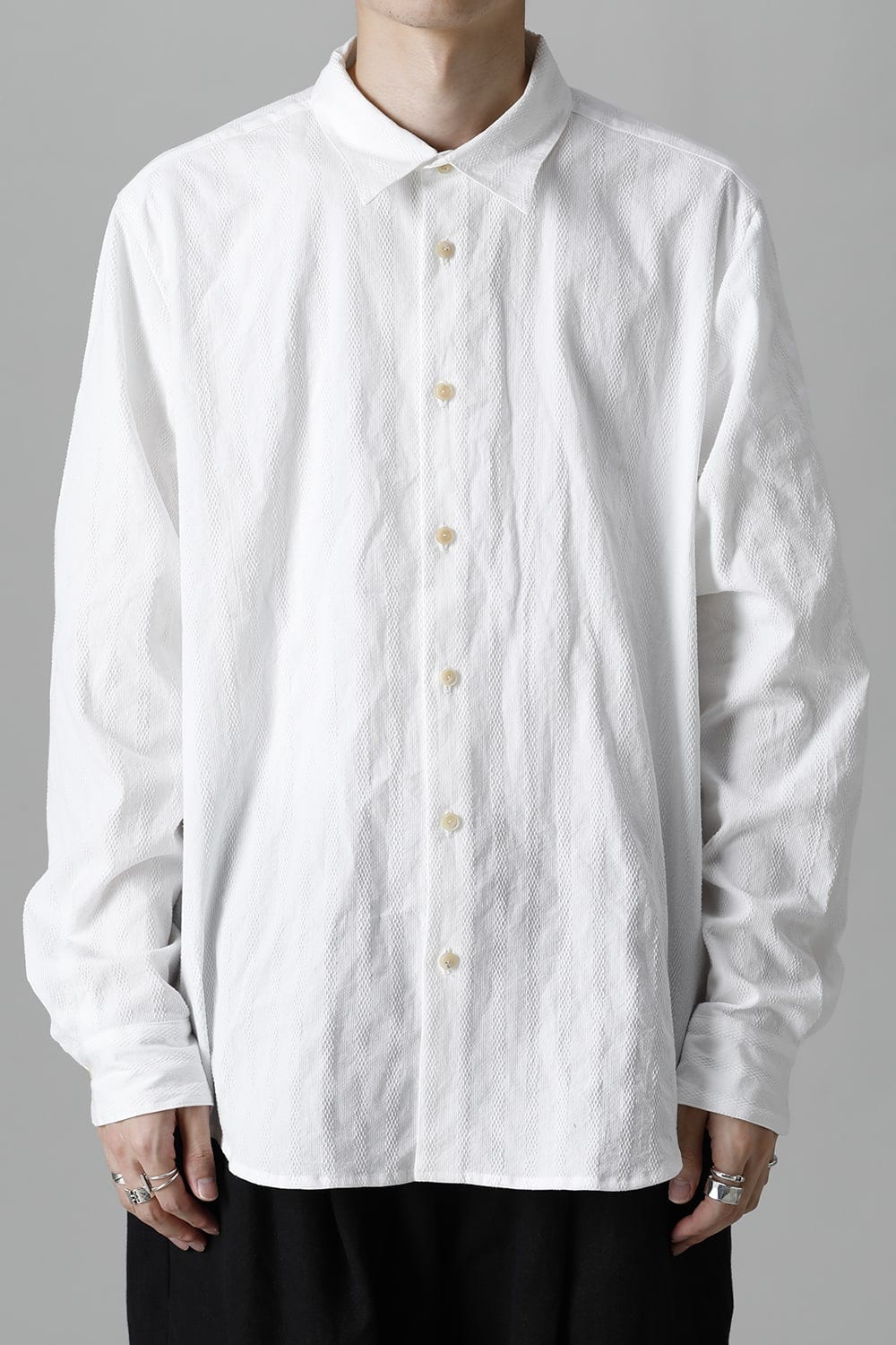 Woven Pattern Shirt-White