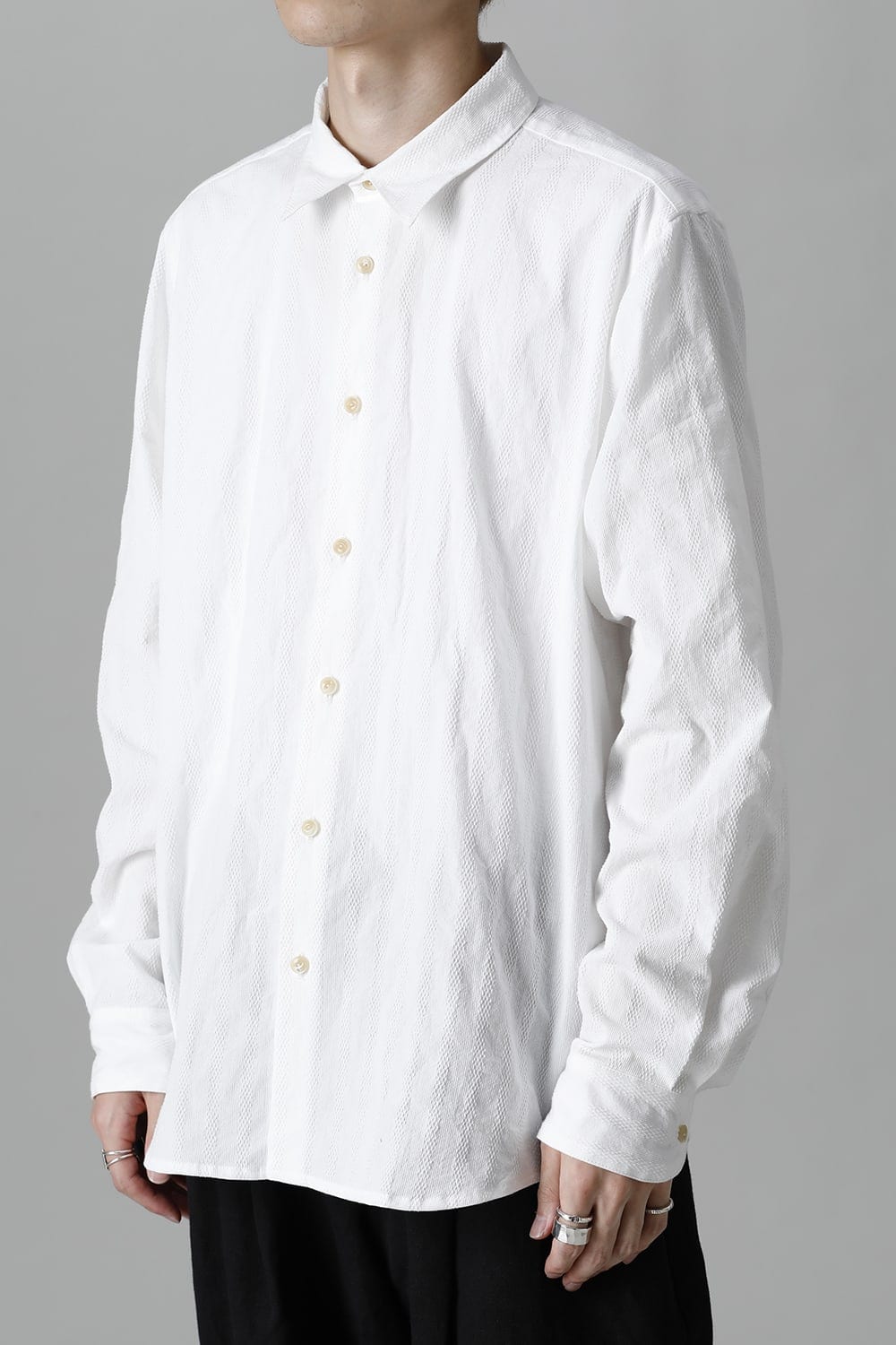 Woven Pattern Shirt-White