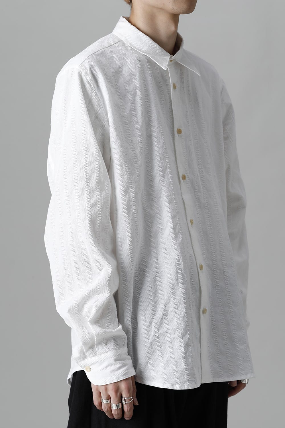 Woven Pattern Shirt-White