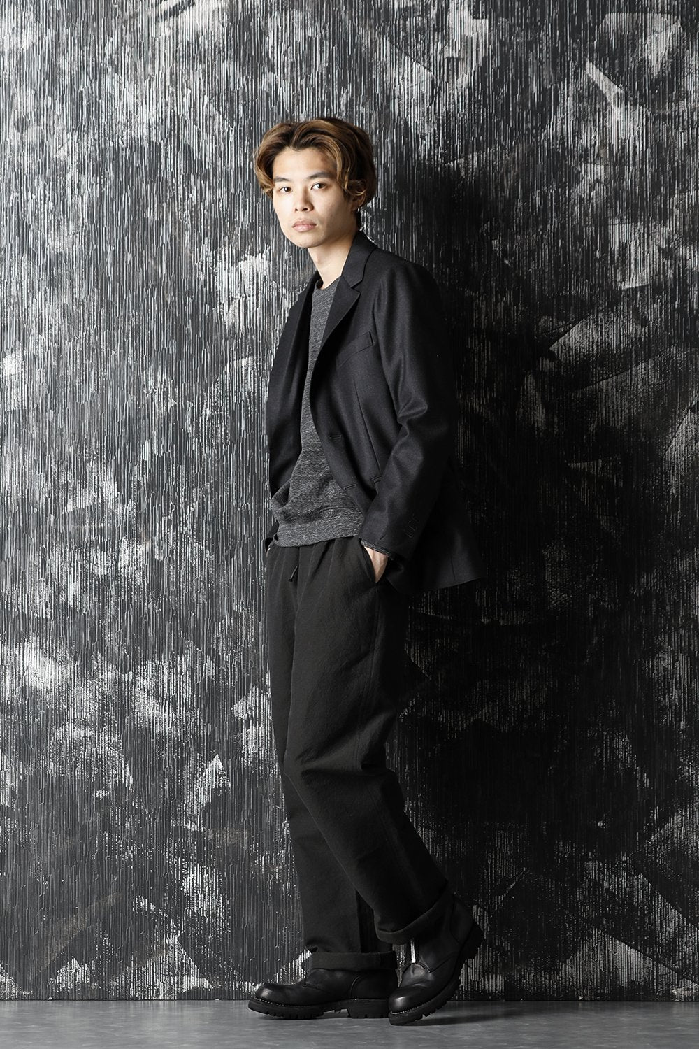 High density Double Cotton Wide Pants Khaki