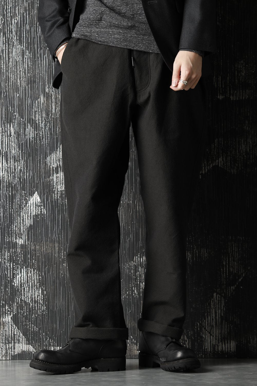 High density Double Cotton Wide Pants Khaki