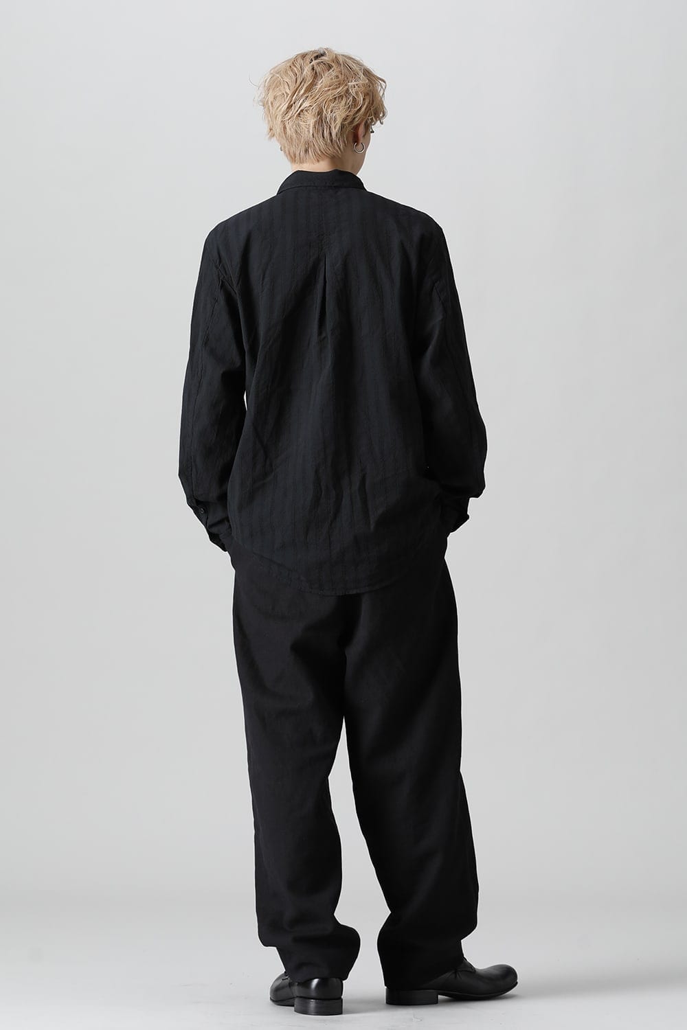 Woven Pattern Shirt-Black