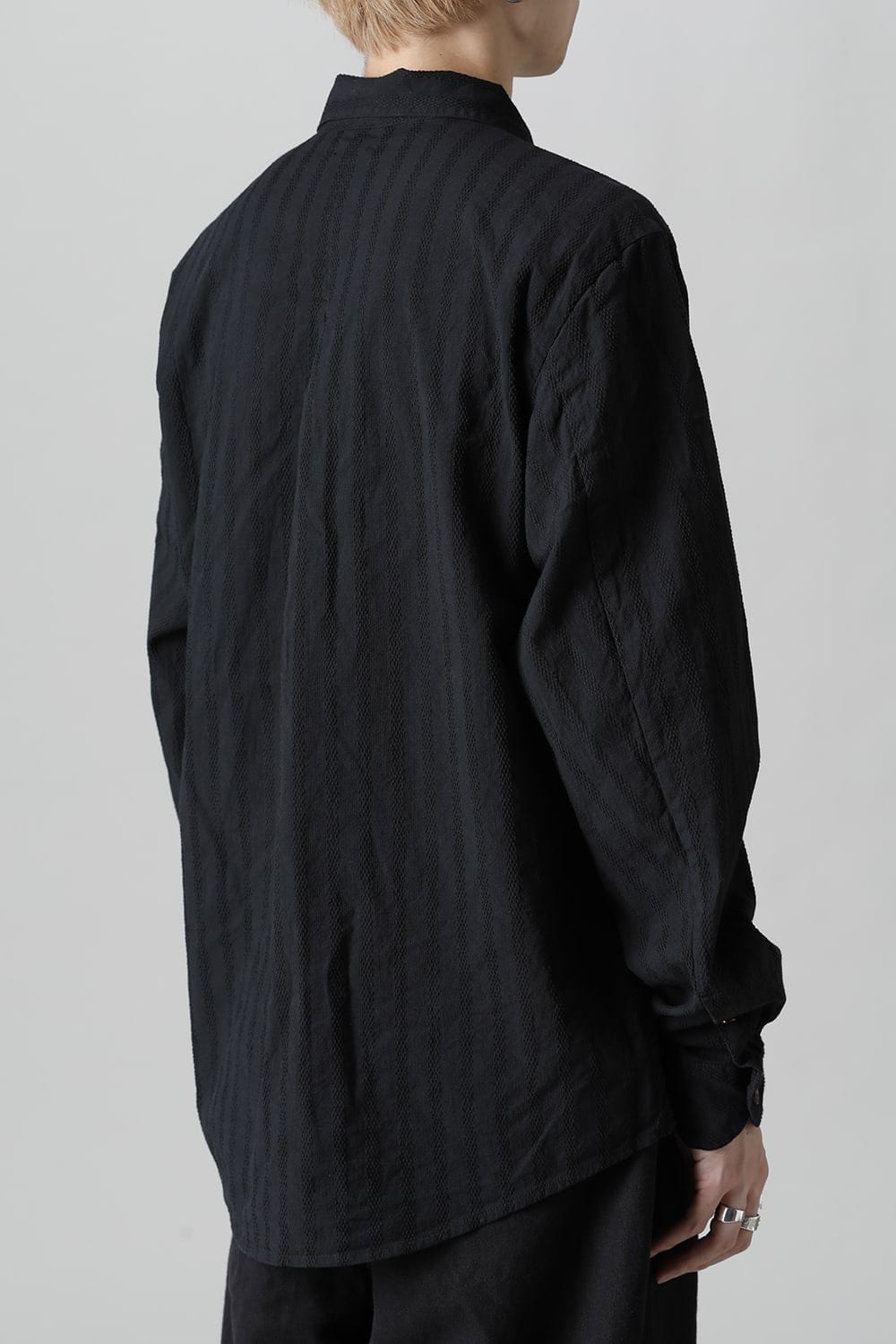 Woven Pattern Shirt-Black