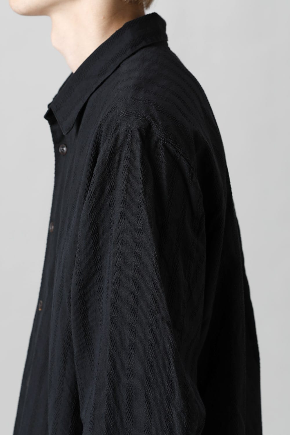 Woven Pattern Shirt-Black