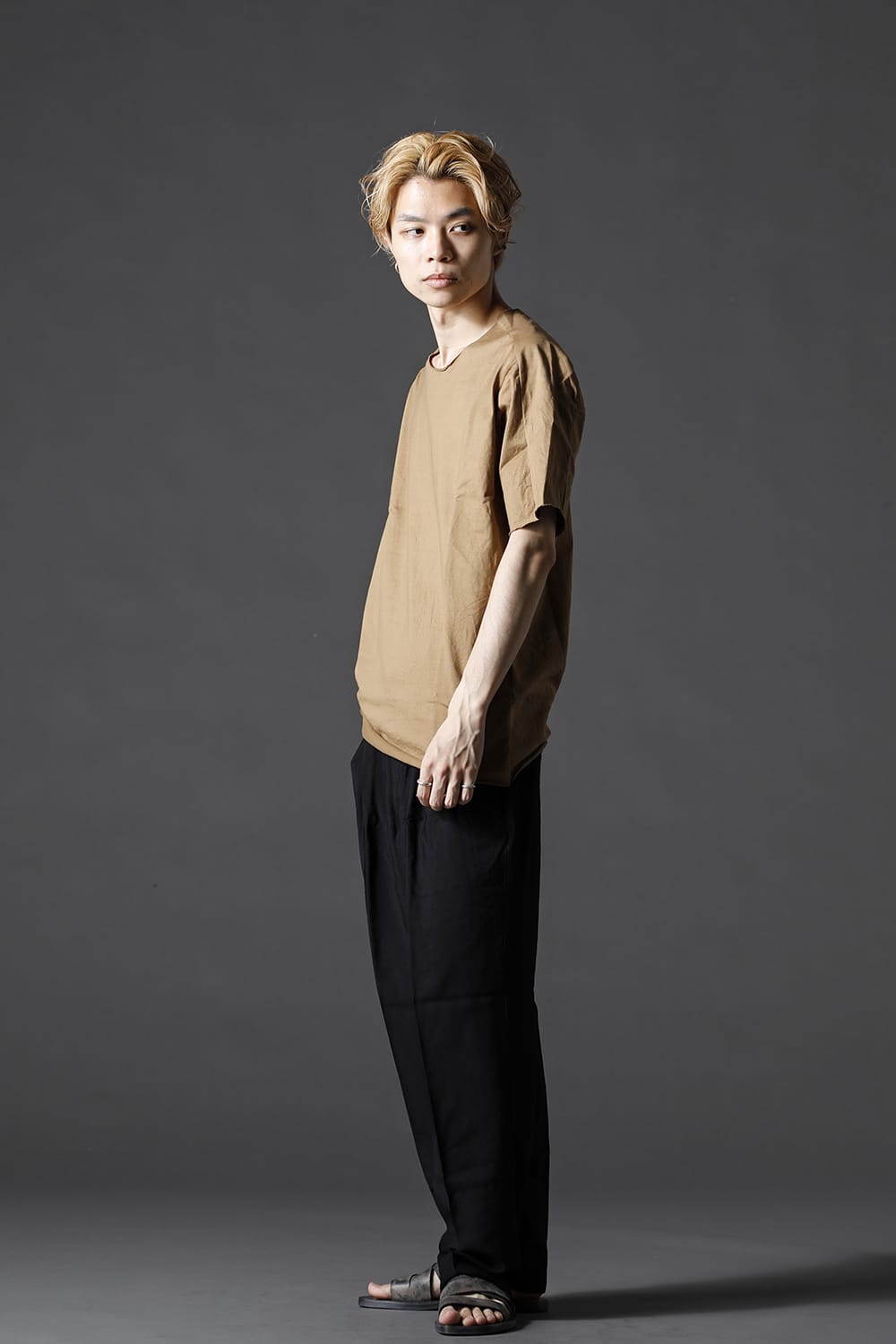 High Density Cotton Jersey Short Sleeve T-shirts Kahki / Beige