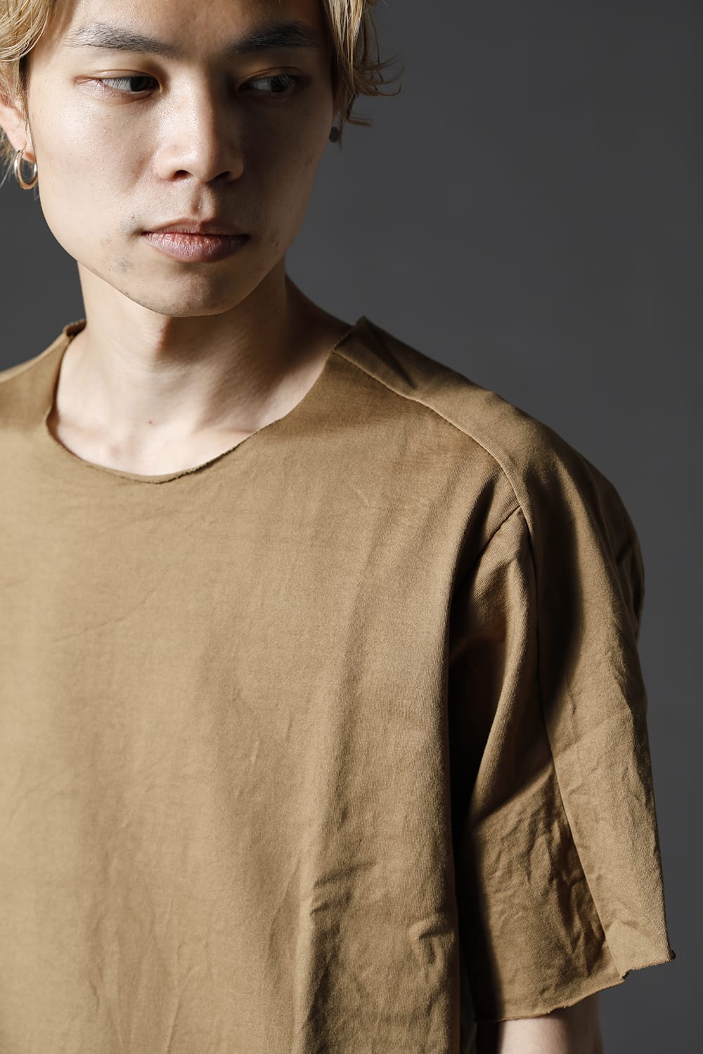 High Density Cotton Jersey Short Sleeve T-shirts Kahki / Beige