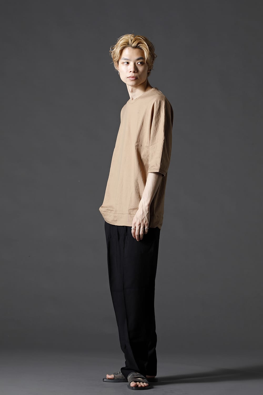 GIZA Cotton Jersey Half Dolman Sleeve T-shirts Kahki / Beige