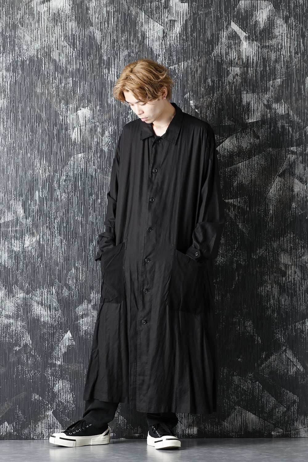 Rayon Tencel Switching Long Blouse