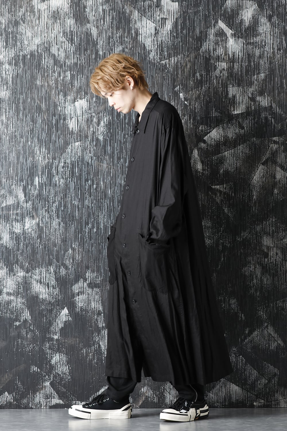 Rayon Tencel Switching Long Blouse