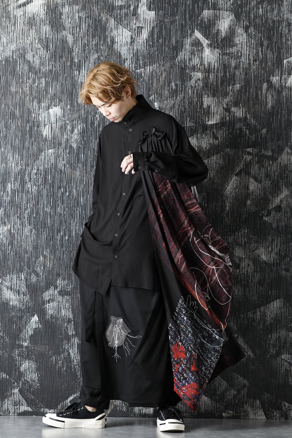 K-Stand Drape Blouse