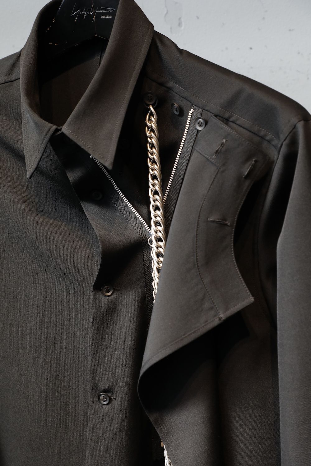 Wrinkled Gabardine Fastener Shirt