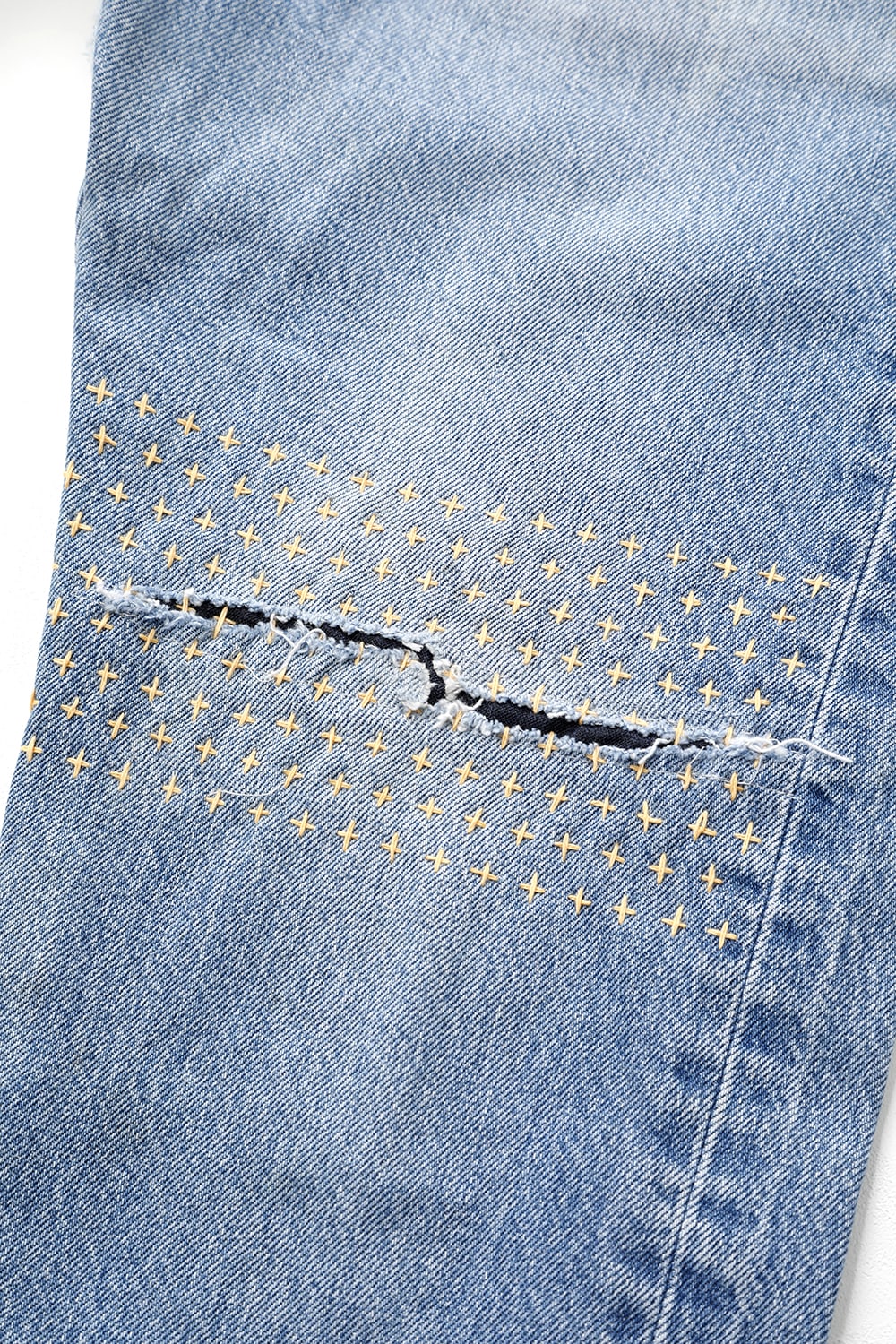 REWORKED DENIM PANTS