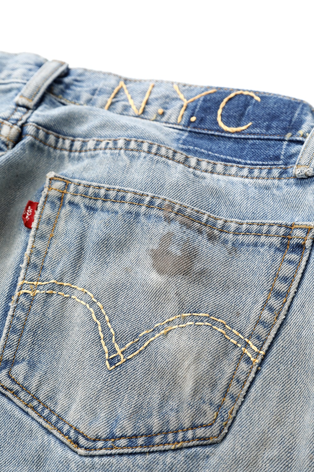 REWORKED DENIM PANTS