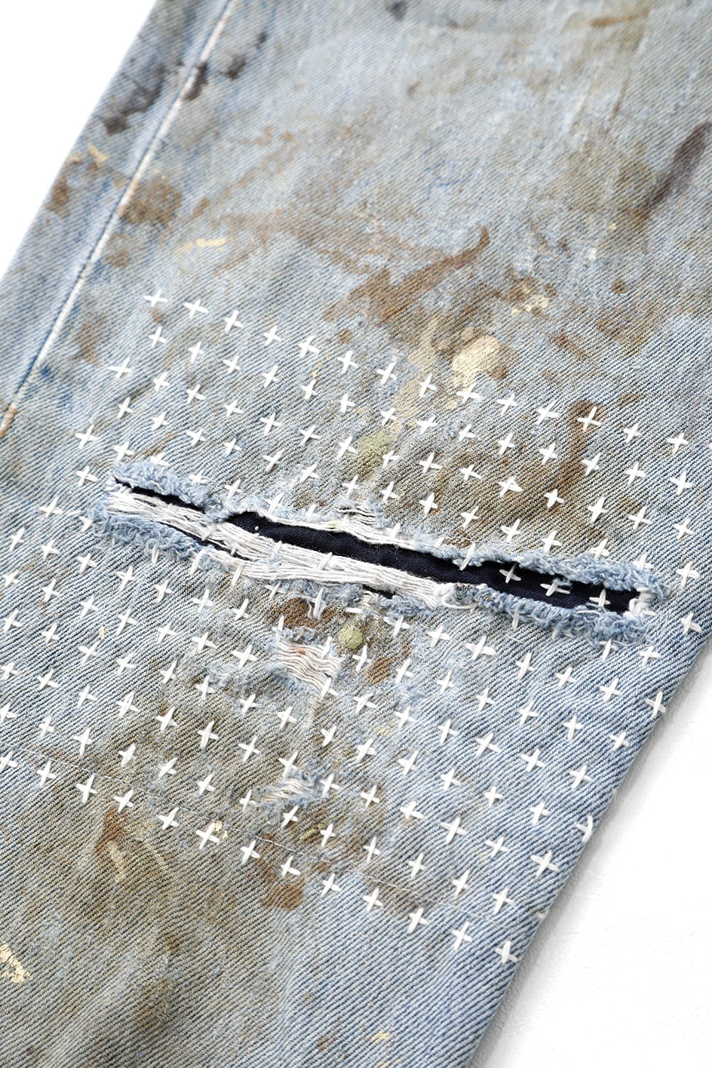 REWORKED DENIM PANTS