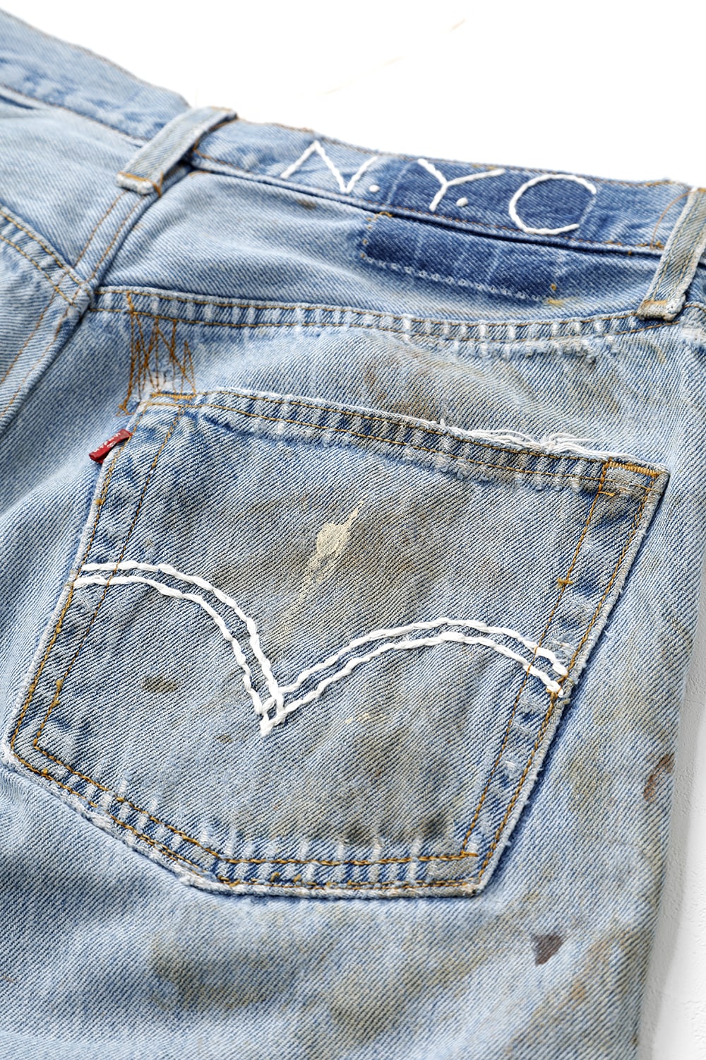 REWORKED DENIM PANTS