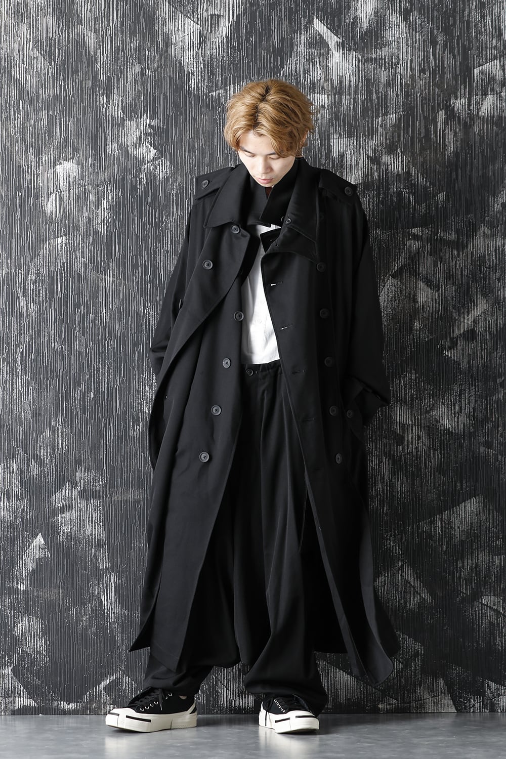 Wrinkled Gabardine Removable Coat