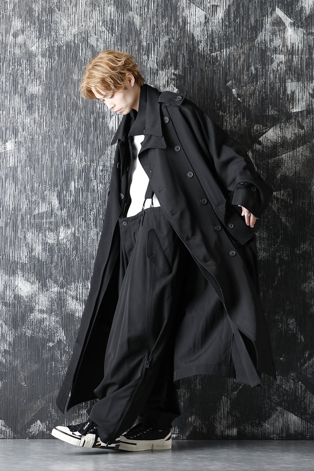 Wrinkled Gabardine Removable Coat