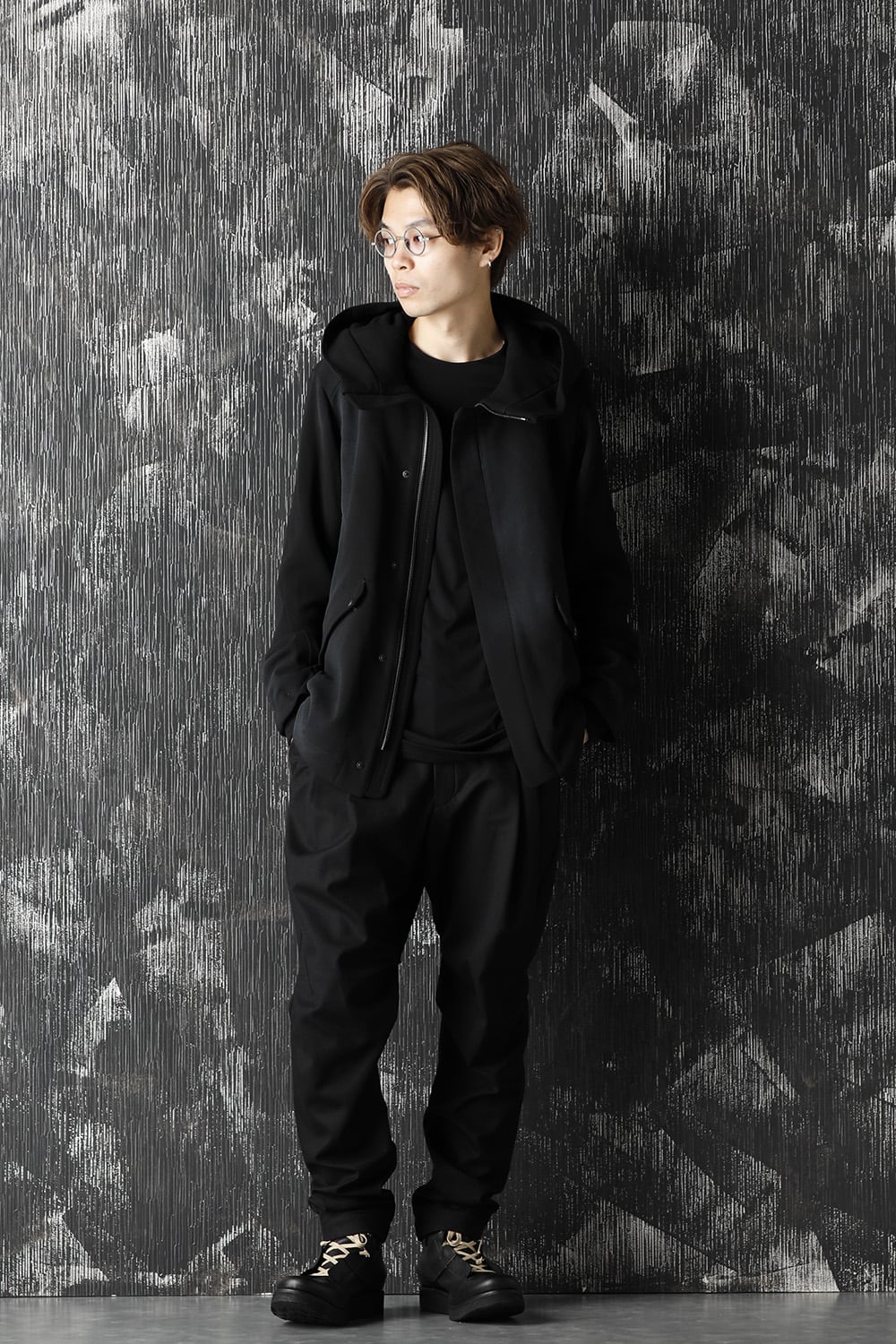 ジャケット ウール ヘビー ジョーゼット ホワイトピグメント コーティング