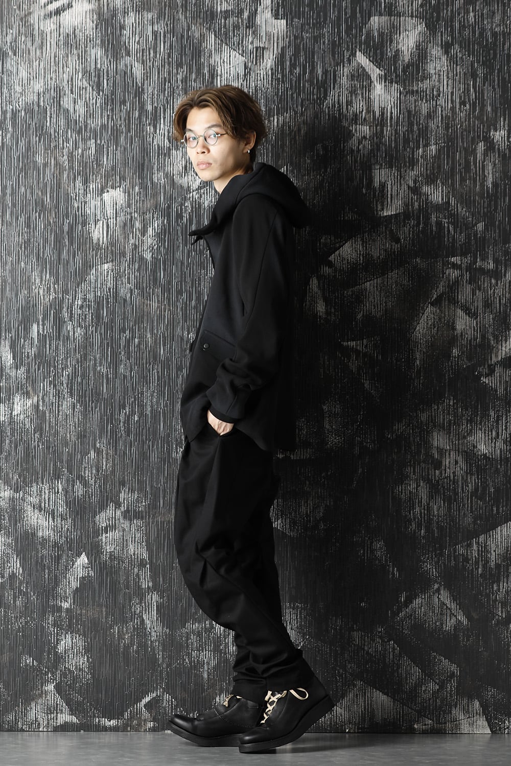 ジャケット ウール ヘビー ジョーゼット ホワイトピグメント コーティング