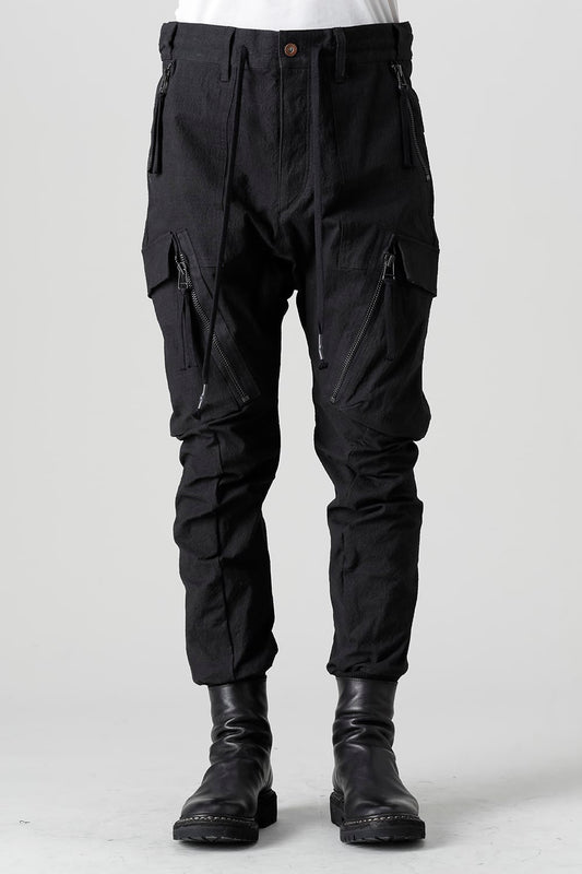 ディンプルワッシャーコットンストレッチリップストップカーゴジョグパンツ